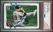2021 Topps Signed Tarik Skubal Image Variation SP Autographed RC Auto PSA 9/10