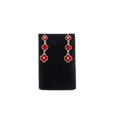 Triple Clover 14k Gold Plated Drop Earrings Fashion Jewelry