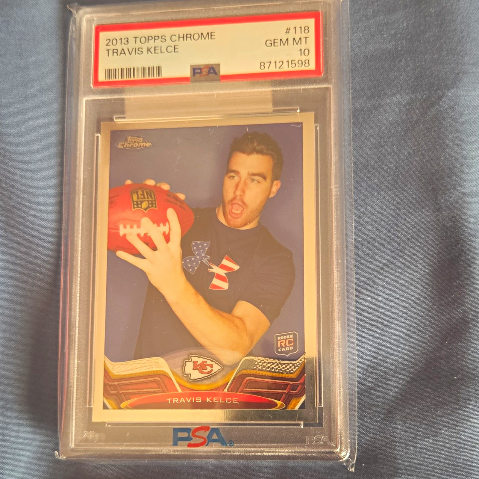 Topps 2013 Topps Chrome Travis Kelce #118 RC PSA 10 Chiefs Base view 1