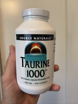 Source Naturals Taurine 1000 240 Capsules 1000 mg Supplement Best By 1/29 Sealed