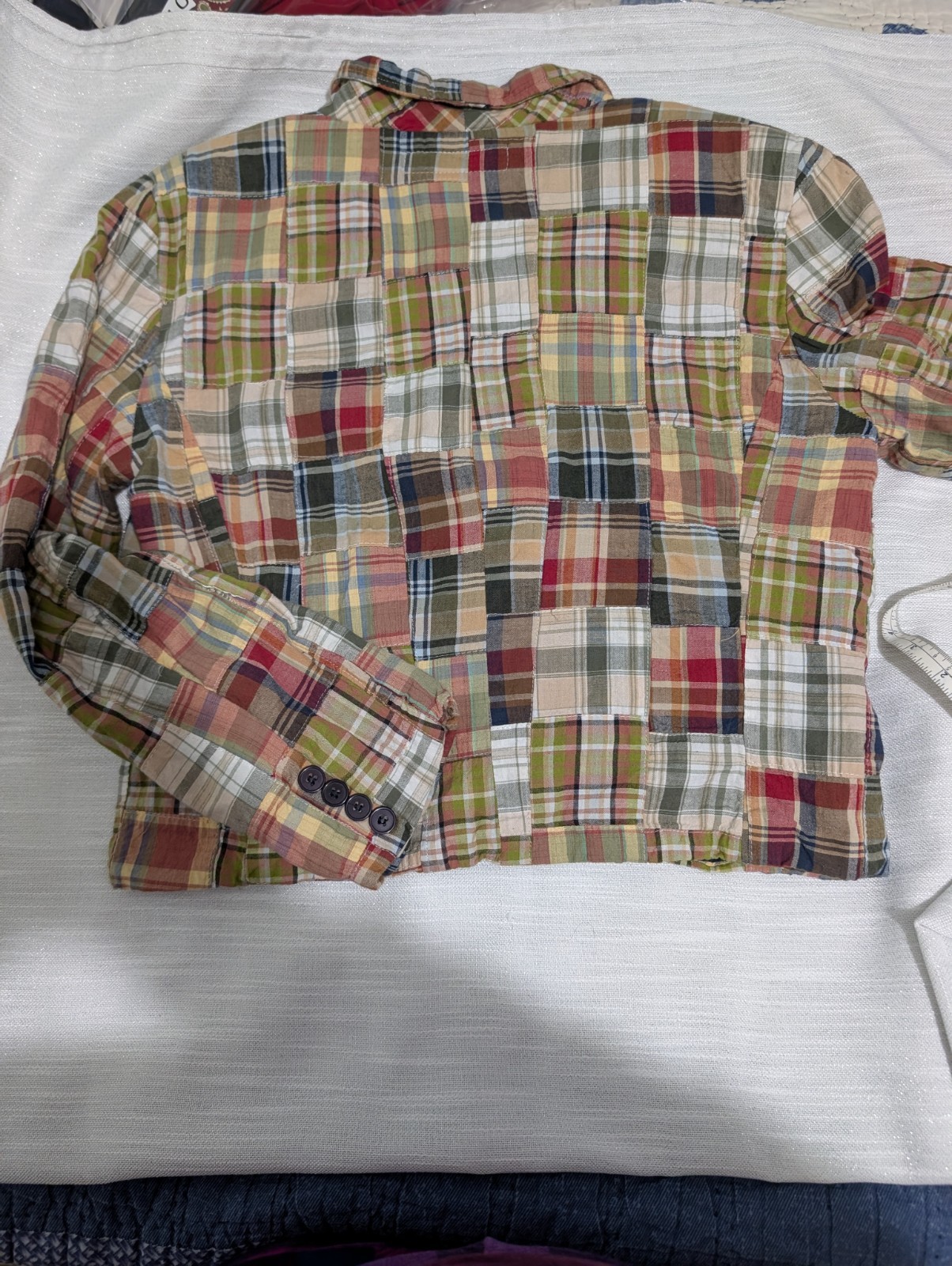 Vintage Patchwork Plaid Lined Blazer  Multicolor … - image 8
