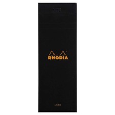 Rhodia Staplebound Notepad - Lined 80 sheets - 3 x 8 1/4 - Black cover