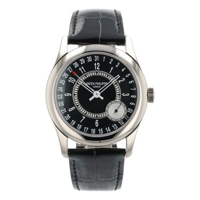 Patek Philipe Calatrava Black Dial 18k White Gold 39mm Auto Men s Watch 6006G