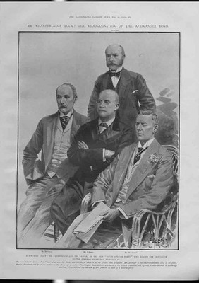 Alter antiker Druck Chamberlain & Leaders New Afrikander Bond S African Par