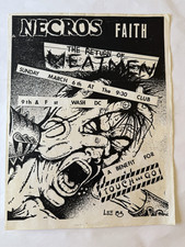 100% Original 1983 NECROS FAITH MEATMEN show flyer TOUCH & GO benefit  @ 9:30 DC