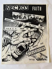 100% Original 1983 NECROS FAITH MEATMEN show flyer TOUCH & GO benefit  @ 9:30 DC