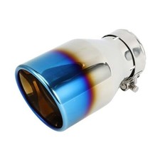 Roll Edge Slant Exhaust Tip Clamp Rear Tailpipe Car Clamp on Burnt Blue