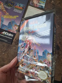 NES Double Dragon 2 The Revenge Box con poster raro strizzacervelli, inserto e scheda reg!