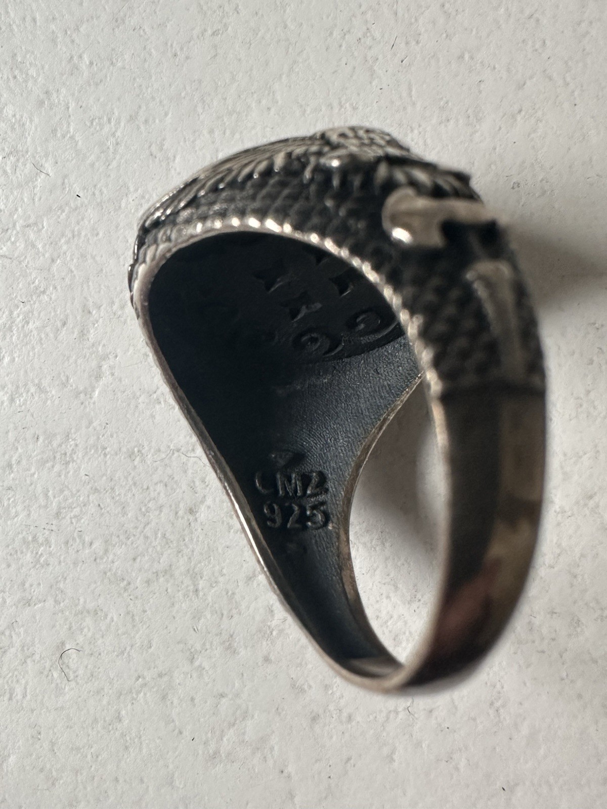 Amber Silver 925 Ring Eagle Axe DnD - image 5