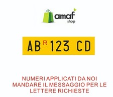 Targa Gialla Ripetitrice Rimorchi Alluminio Completa di Numeri Lettere Roulotte