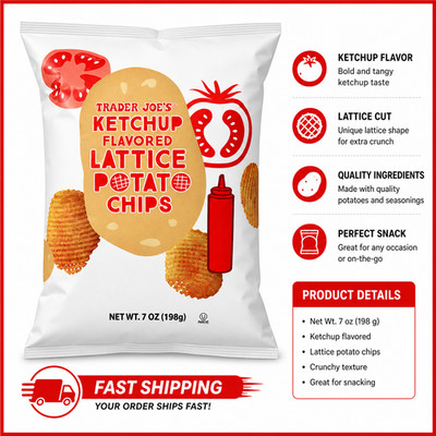 Trader Joe's Ketchup Flavored Lattice Potato Chips 7oz