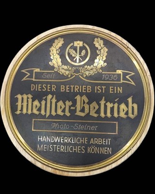 Vintage Meister-Betrieb Wandschild 1936   Handwerksplakette 30er