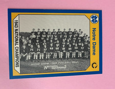 1943 National Champions #127 1990 Collegiate Collection Notre Dame Football Card