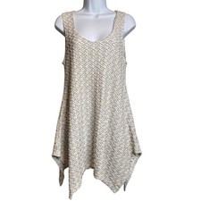 UBU Women's Textured Tank Dress Size S Oversized Lagenlook Flowy Asymmetric Hem