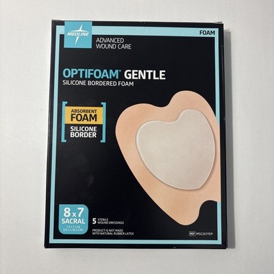 Optifoam Gentle Foam Silicone Border 8x7 Sacral Wound Dressings Pkg Of 5