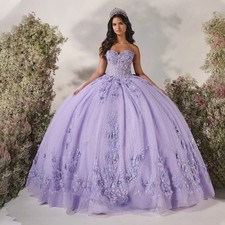 Lilac Princess Quinceanera Dresses Off Shoulder Lace Applique Ball Gown Sweet 16