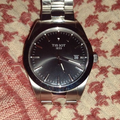 Tissot 1853 Men's Quartz 40mm Black Dial Steel Watch Sapphire 100m Date