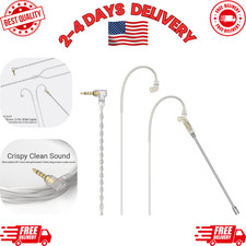 3.5mm 2-Pin 0.78mm IEM Cable with Mic, Silver Plated Earphone 4FT for ZS10 ZSN