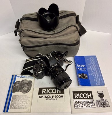 Ricoh XR-P Multi-program 35mm Film Camera Rikenon Zoom 1:3.4-4.5 35-70mm Macro