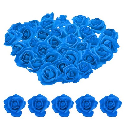 100pcs Foam Rose Heads 67 Cm for DIY Crafts Accessories Bright Blue
