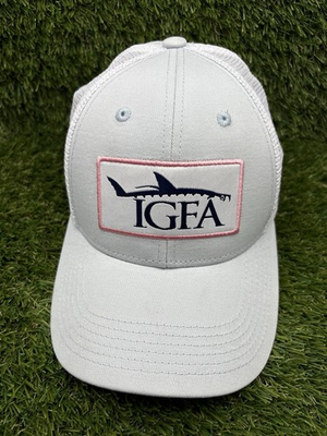#ad IGFA Shark Logo Trucker Hat White Mesh Snapback Fishing Cap EST 1939 Headwear $29.99
