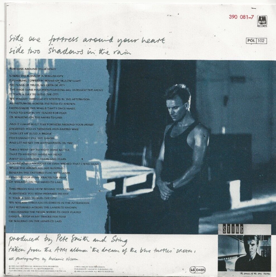STING POLICE FORTRESS AROUND YOUR HEART RARE VINYL SINGLE FROM NETHERLANDS, MINT - Image 2 of 2