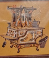Golden Bee Stitchery Antique Stove Crewel Kit  405 USA Vintage 1974 New Sealed
