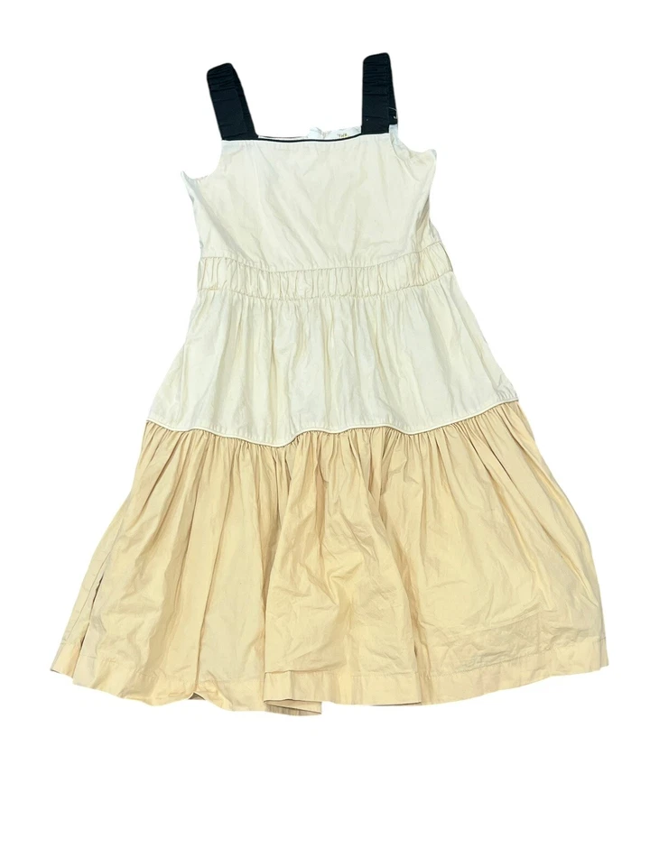 Девочка средний дочь ремень линия солнце платье бежевый кремовый Colorblock Flare 13-14 - Изображение 3 из 4