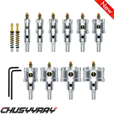 12X Hole Saw Tooth Kit HSS Steel Drill Bit Set Cutter Tool For Metal Wood Alloy
