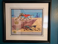 Road Runner Wile E. Coyote:Acme Harpoon Gun Animation Art Cel Signed Chuck Jones