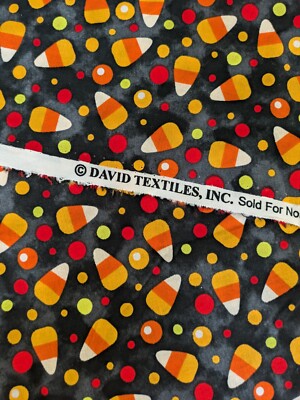 Halloween Candy Corn Fabric 100% Cotton David Textiles 1 yd x 42'' Crafts, Gifts