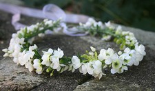 Wedding flowers headband, Flower Headband with grenery, Bridal Hair Headband