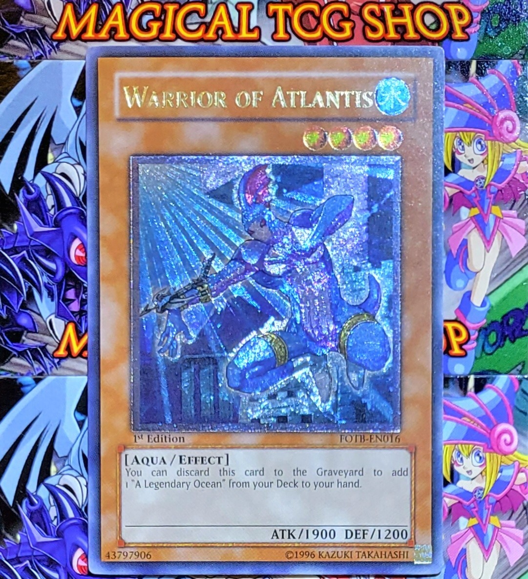 Yugioh Warrior of Atlantis FOTB-EN016 1st Edition Ultimate Rare Konami 2007 NM Yugioh Warrior of Atlantis FOTB-EN016 1st Edition Ultimate Rare Konami 2007 NM
