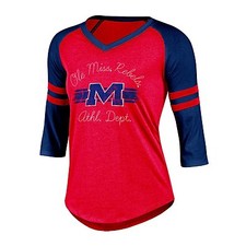 Ole Miss Rebels NCAA Women's Raglan 3/4 Sleeve Champion Shirt - NEW