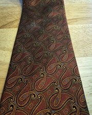 Robert Talbott Silk Red Tie Paisley Pattern Made In USA Multicolor