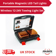 Feux de remorquage LED portables 12-24 V - feu arrière magnétique, sans fil e...