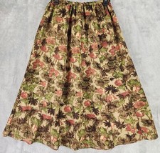 Womens Skirt S/M Multicolor Floral Cottagecore Country 70s Vintage Lined Midi