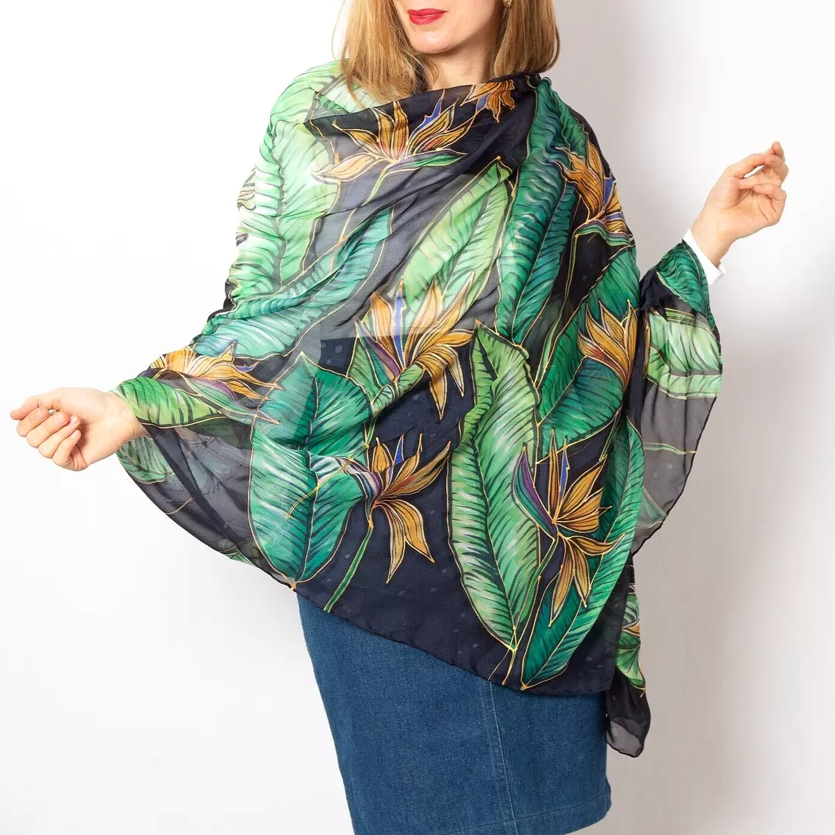 Oversized silk sale scarf