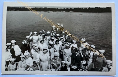 orig. Foto Ak Berlin Friedenau um 1955 Boot Schiff 