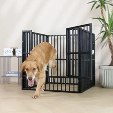 Heavy Duty Dog playpen Indoor Telescopic Home Extendable Puppy Play Pen w/Door