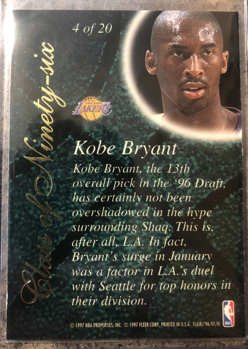 1996-97 flair showcase kobe bryant class of 96 Rookie RC Almost