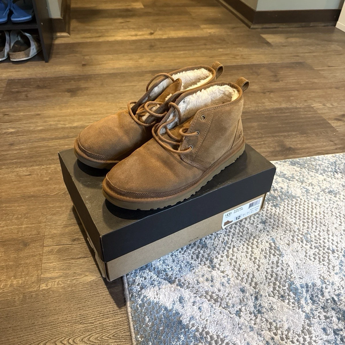 UGG Neumel Men’s Size 15 Canvas Chukka Boots Olive Tan Wool Lined 3264 ugg-mens-neumel-chukka-boot-  main image 2