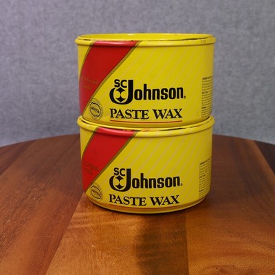 VTG SC Johnson Paste Wax Original Formula 16 Oz Furniture Polish 2PK Yellow 75+%