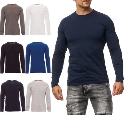 Herren Langarmshirt Longsleeve T-Shirt Langarm Rundhals Top Shirt Sweatshirt - Bild 1 von 2