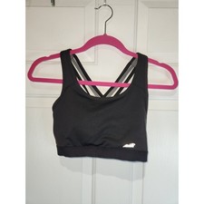 Women's sz M 8 10 Avia Black Grey Sports Bra Racerback