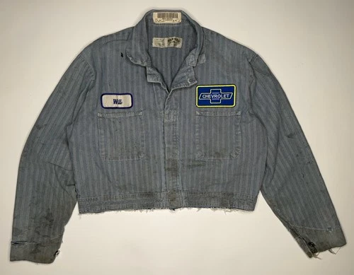 Vintage HBT Chevrolet Chevy “Will” Cropped Workwear Detroit Work Jacket 44 - product listing photo
