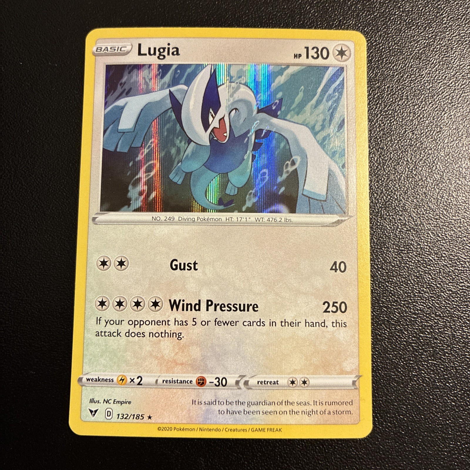 Lugia Holo Rare SWSH04: Vivid Voltage 132/185 NM