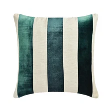 Teal Blue Decorative Throw Pillow Cover, 16"x16" Velvet Cushion-Velvet Band Teal