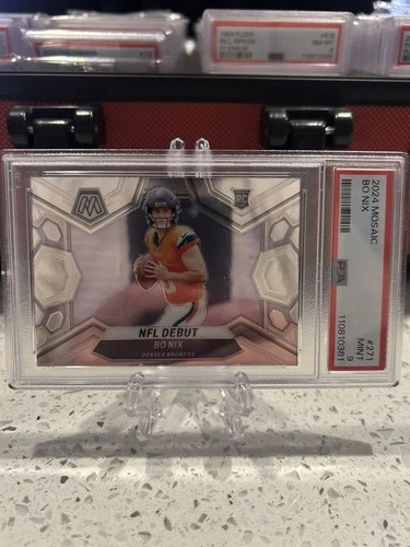 2024 Panini Mosaic Football NFL Debut RC Bo Nix PSA 9