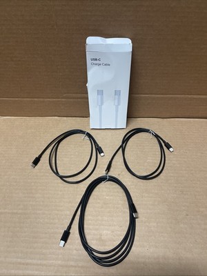 RoHS USB-C to USB-C Charge Cable Black Total of 3 Charging Cables Included
